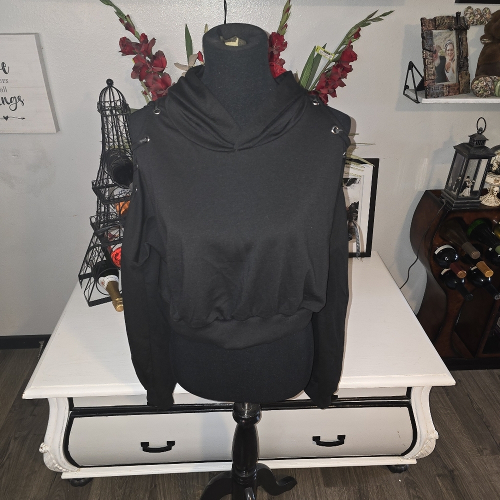 SHEIN Black Hooded Sweater